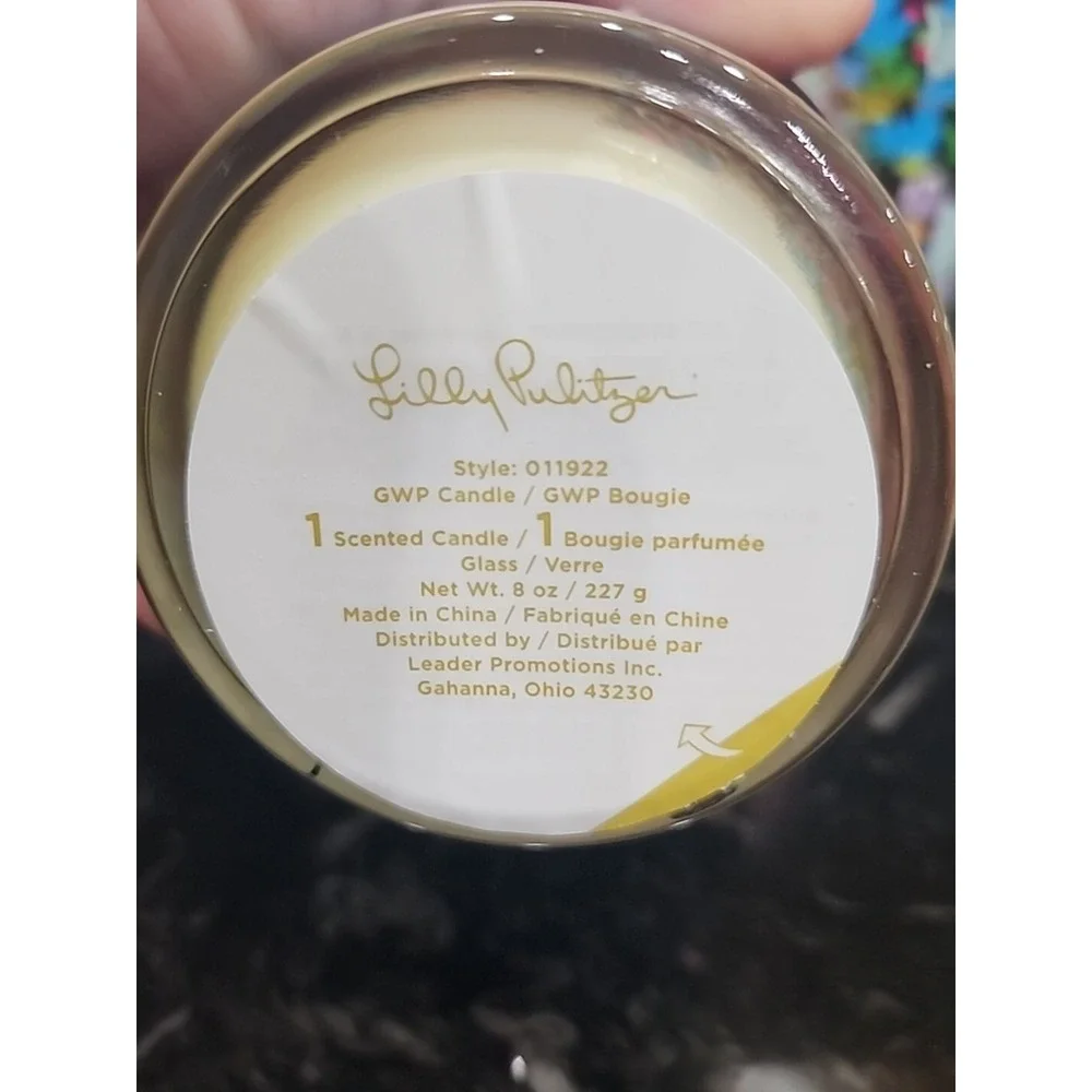 Lilly Pulitzer Bougie Scented Candle 8 oz New‎ GWP Printed Glass Jar